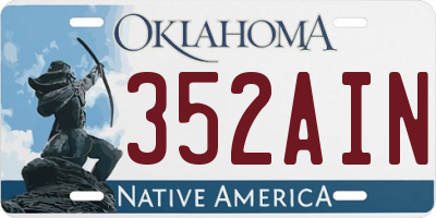 OK license plate 352AIN