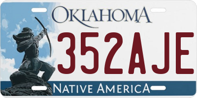 OK license plate 352AJE