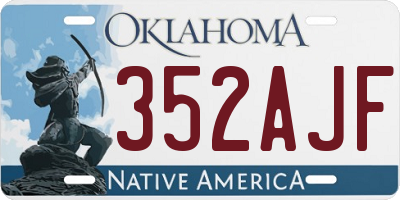 OK license plate 352AJF
