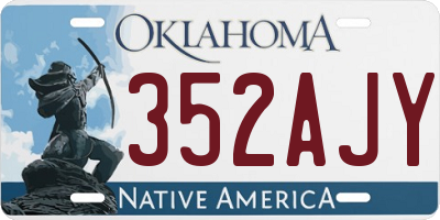 OK license plate 352AJY