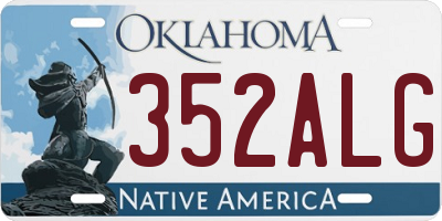 OK license plate 352ALG