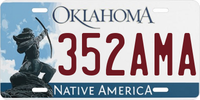 OK license plate 352AMA
