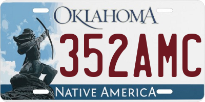 OK license plate 352AMC