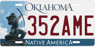 OK license plate 352AME