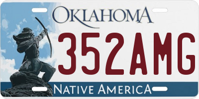 OK license plate 352AMG