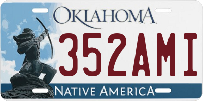OK license plate 352AMI