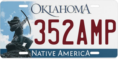 OK license plate 352AMP