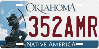 OK license plate 352AMR