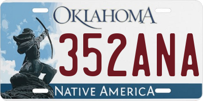 OK license plate 352ANA