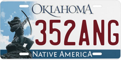 OK license plate 352ANG
