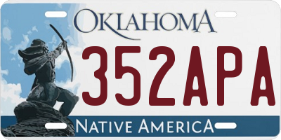 OK license plate 352APA