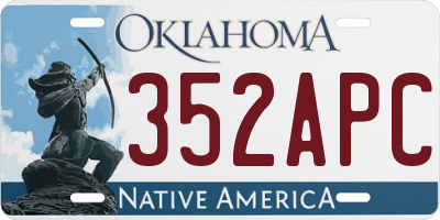 OK license plate 352APC