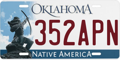 OK license plate 352APN