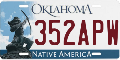 OK license plate 352APW
