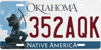 OK license plate 352AQK