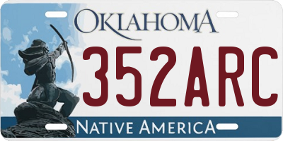OK license plate 352ARC