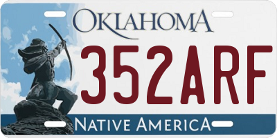 OK license plate 352ARF