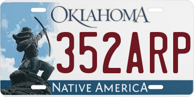 OK license plate 352ARP
