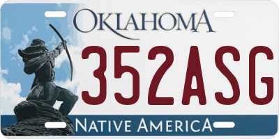 OK license plate 352ASG