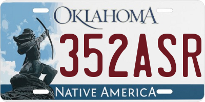 OK license plate 352ASR