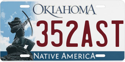 OK license plate 352AST