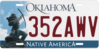OK license plate 352AWV