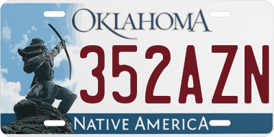 OK license plate 352AZN