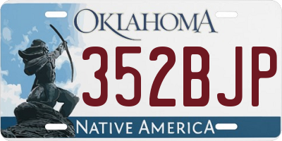 OK license plate 352BJP