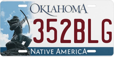 OK license plate 352BLG
