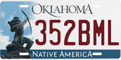 OK license plate 352BML
