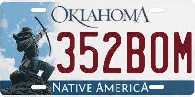 OK license plate 352BOM