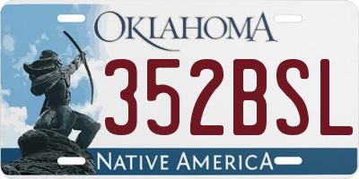 OK license plate 352BSL
