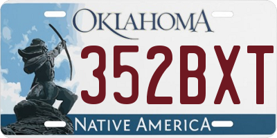 OK license plate 352BXT