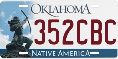 OK license plate 352CBC