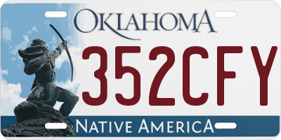 OK license plate 352CFY