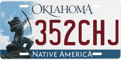 OK license plate 352CHJ