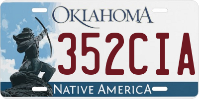 OK license plate 352CIA