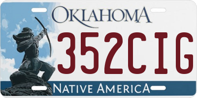OK license plate 352CIG