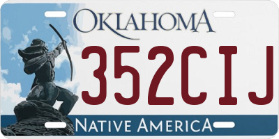 OK license plate 352CIJ