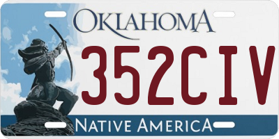OK license plate 352CIV