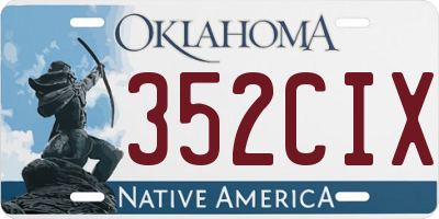 OK license plate 352CIX