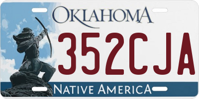 OK license plate 352CJA