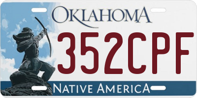 OK license plate 352CPF