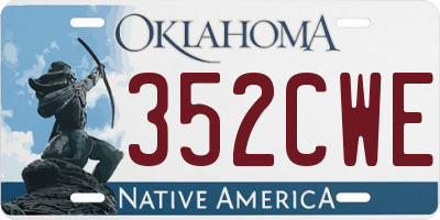 OK license plate 352CWE