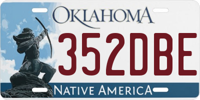 OK license plate 352DBE