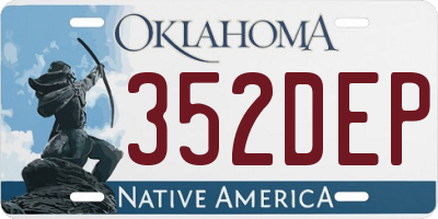 OK license plate 352DEP