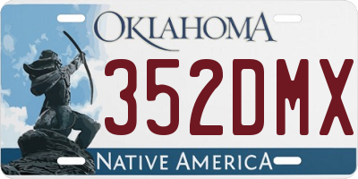 OK license plate 352DMX