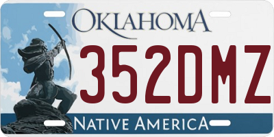 OK license plate 352DMZ