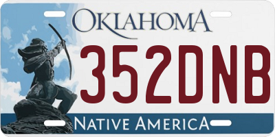OK license plate 352DNB