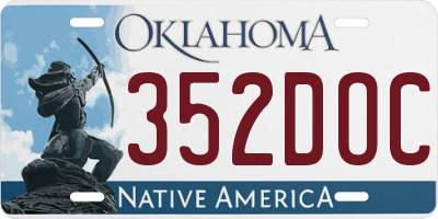 OK license plate 352DOC